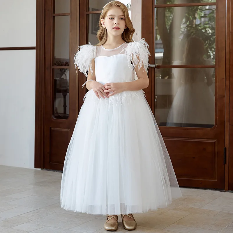 Baby Kids Princess Tulle Feather Pearls Flower Girl Dress Children First Communion Dress Ball Gown Wedding Party Dress Birthday
Baby Kids Princess Tulle Feather Pearls Flower Girl Dress Children First Communion Dress Ball Gown Wedding Party Dress Birthday