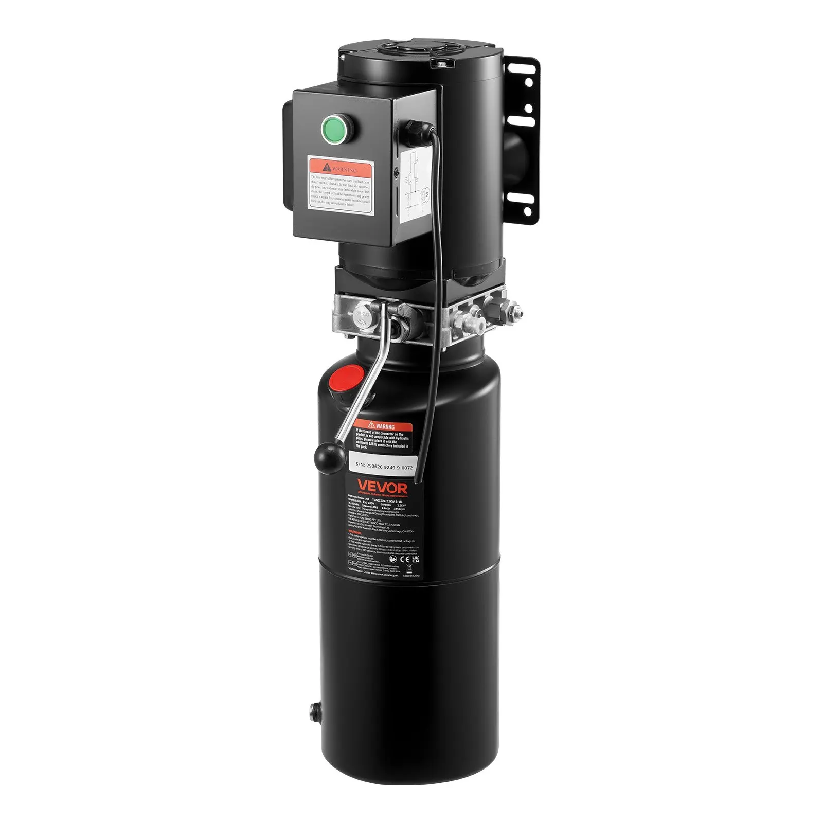 Hydraulic Pump Power Unit, AC 220V, 10 Quart Single Acting Hydraulic Unit, 6.3 L/min Oil Flow, Max Discharge Pressure 22 MPa
Hydraulic Pump Power Unit, AC 220V, 10 Quart Single Acting Hydraulic Unit, 6.3 L/min Oil Flow, Max Discharge Pressure 22 MPa