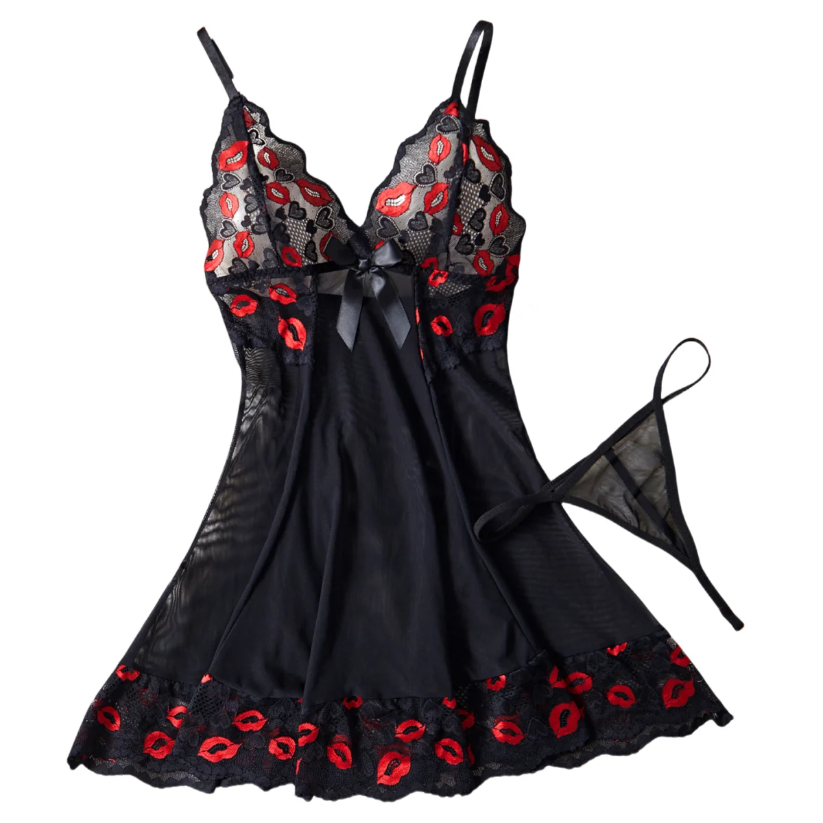 Women Summer Backless Camisole Nightgown Red Lips Print Soft Breathable Sleepwear
Women Summer Backless Camisole Nightgown Red Lips Print Soft Breathable Sleepwear