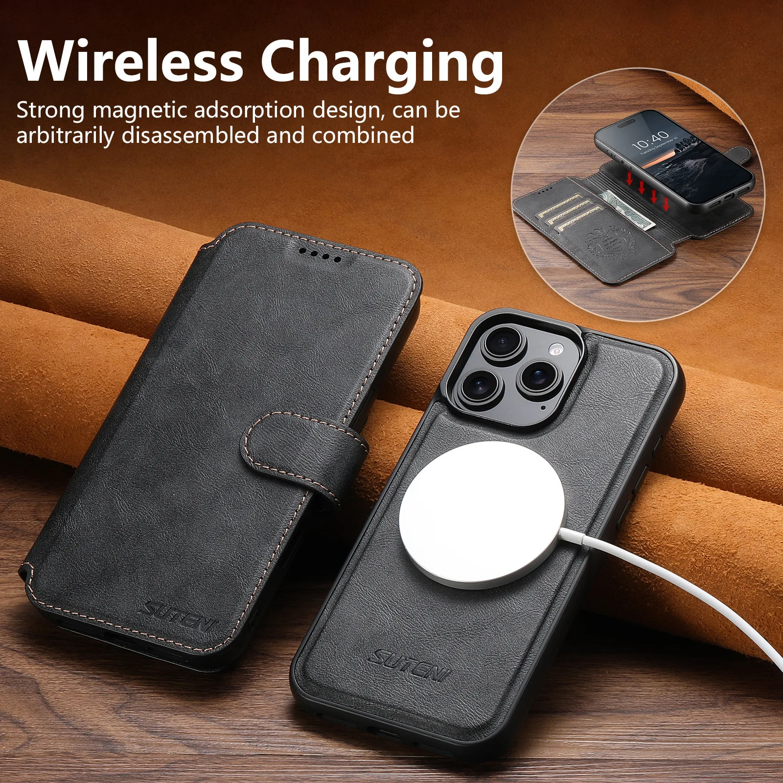 Magnetic Wireless Charge Phone Case for iPhone 17 14 12 13 15 16 Pro Max Plus Shockproof Leather Wallet Card Slots Flip Cover
Magnetic Wireless Charge Phone Case for iPhone 17 14 12 13 15 16 Pro Max Plus Shockproof Leather Wallet Card Slots Flip Cover