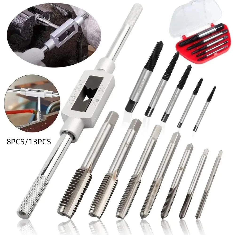 High Speed Steel Ratchet Tap Wrench Adjustable Screw Taps T-Handle Holder Metric Tap Wrench Set M3-M12 Metric Thread
High Speed Steel Ratchet Tap Wrench Adjustable Screw Taps T-Handle Holder Metric Tap Wrench Set M3-M12 Metric Thread