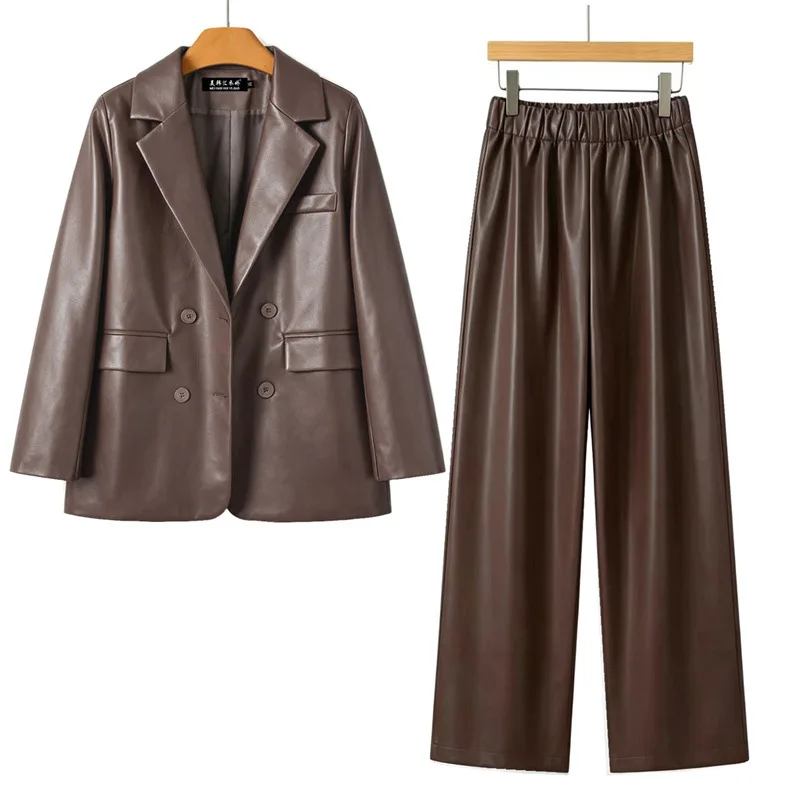 2026 New Leather Jacket Two-piece Set Women's Lapel Loose Short Jacket High Waist Wide Leg Leather Pants Versatile Small
2026 New Leather Jacket Two-piece Set Women's Lapel Loose Short Jacket High Waist Wide Leg Leather Pants Versatile Small