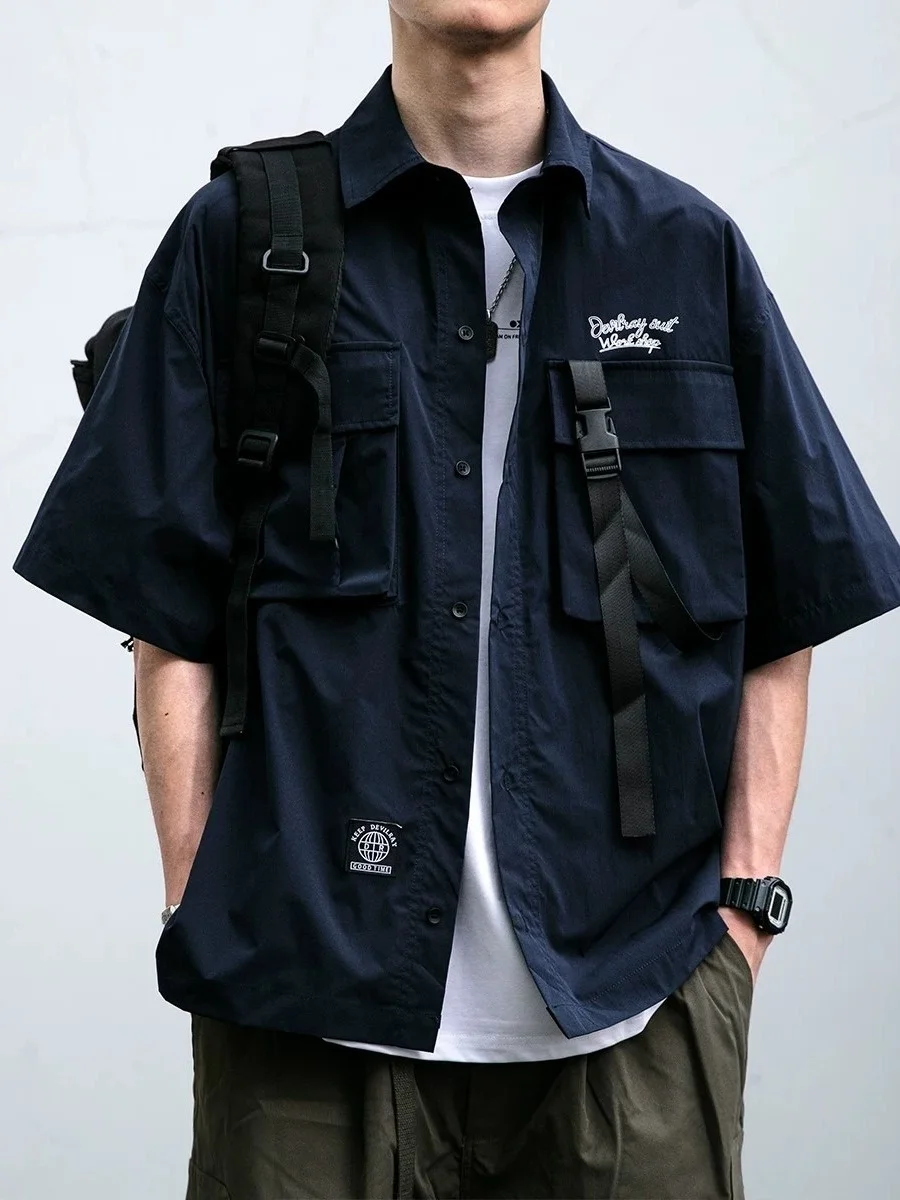 American Retro Pocket Workwear Short Sleeve Shirt Men Summer Loose Cityboy Collar Trendy Polyester Fiber Deformation Resistant
American Retro Pocket Workwear Short Sleeve Shirt Men Summer Loose Cityboy Collar Trendy Polyester Fiber Deformation Resistant