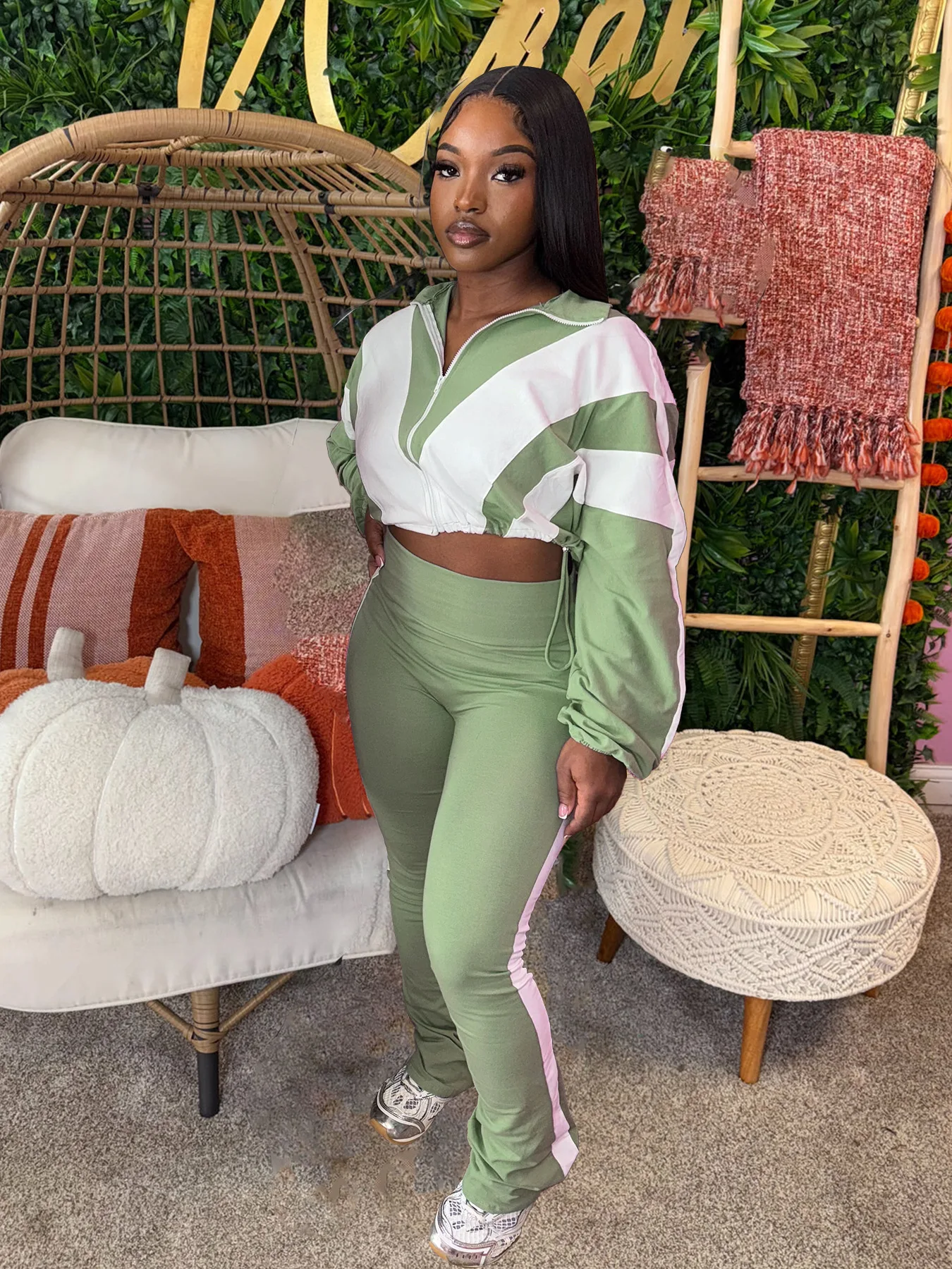 Stylish Women's Patchwork Spring Long-Sleeved Lapel Coat With Waist And Slim-Fit Pant Suit Comfortable Ladies Two-Piece Set
Stylish Women's Patchwork Spring Long-Sleeved Lapel Coat With Waist And Slim-Fit Pant Suit Comfortable Ladies Two-Piece Set