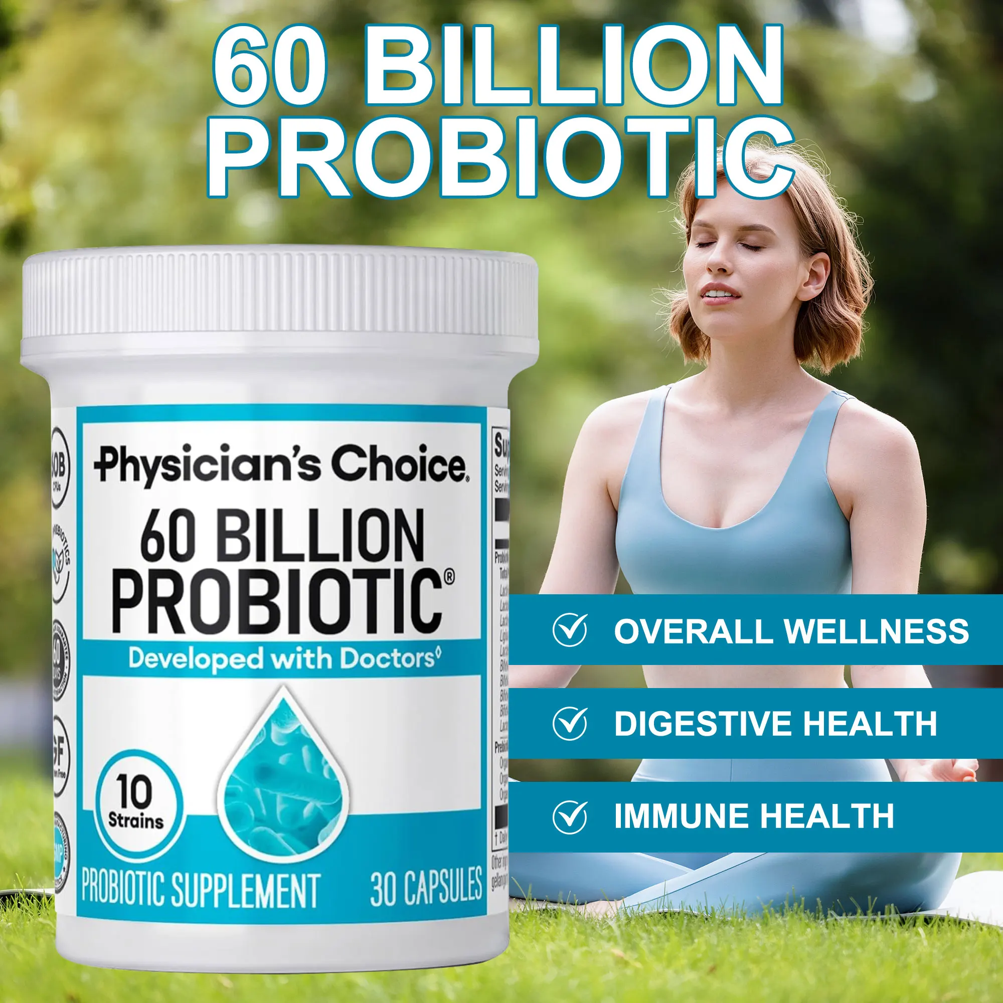 Probiotics 60 Billion CFU - Multi Enzymes, Organic Prebiotics - Improve Immunity, Reduce Bloating, Support Healthy Gut Flora
Probiotics 60 Billion CFU - Multi Enzymes, Organic Prebiotics - Improve Immunity, Reduce Bloating, Support Healthy Gut Flora