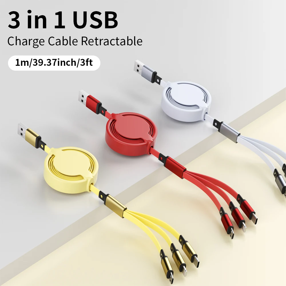 2 шт. кабеля для быстрой зарядки 3-в-1 (1 м/3 фута) с портами Type-C, Micro USB и для передачи данных, совместимые с большинством смартфонов.
2 шт. кабеля для быстрой зарядки 3-в-1 (1 м/3 фута) с портами Type-C, Micro USB и для передачи данных, совместимые с большинством смартфонов.