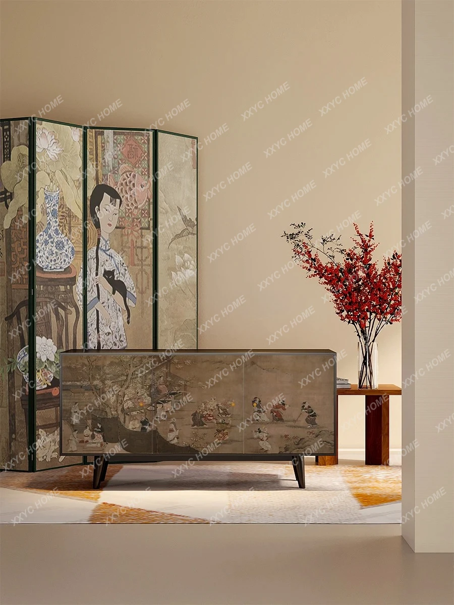 New Chinese-style living room full solid wood storage entrance decorative cabinet simple
New Chinese-style living room full solid wood storage entrance decorative cabinet simple