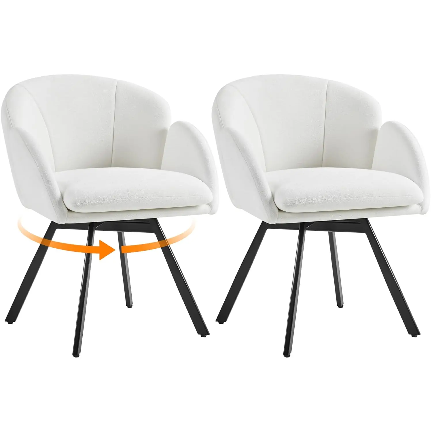360-Degree Swivel Flower Chenille Accent Chair Cushioned Seat Living Room Bedroom Home Office Makeup White Set 2, Customized
360-Degree Swivel Flower Chenille Accent Chair Cushioned Seat Living Room Bedroom Home Office Makeup White Set 2, Customized