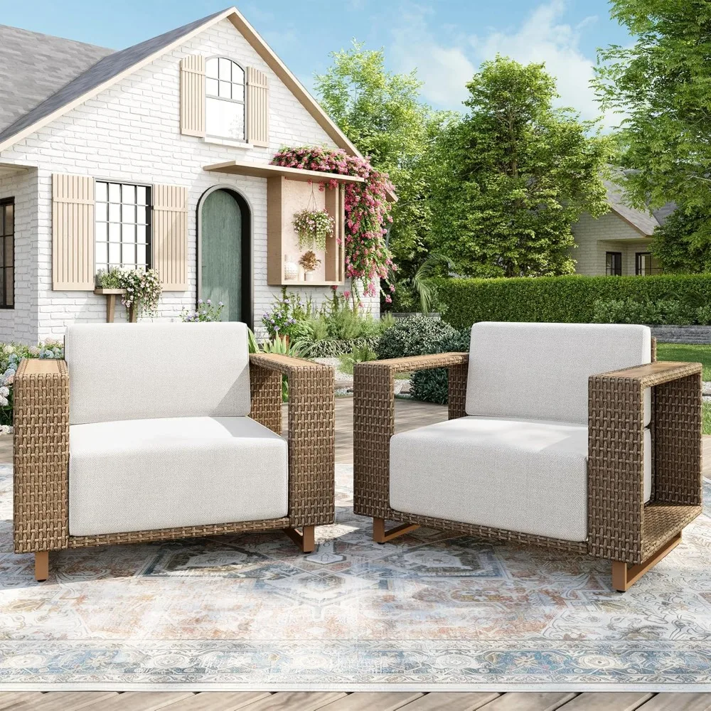 2 Pcs Outdoor Patio Furniture Set, Outdoor Wicker Sofa Couch, Rattan Armchairs Set of 2 with 10" Extra Thick, Customized
2 Pcs Outdoor Patio Furniture Set, Outdoor Wicker Sofa Couch, Rattan Armchairs Set of 2 with 10" Extra Thick, Customized