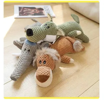 Pet Dog Toy For Large Dogs Cute Plush Squeak Stuffed Toys Fleece Durable Chewing Cute Soft Toy Pet Molar Toy Dog Accessories