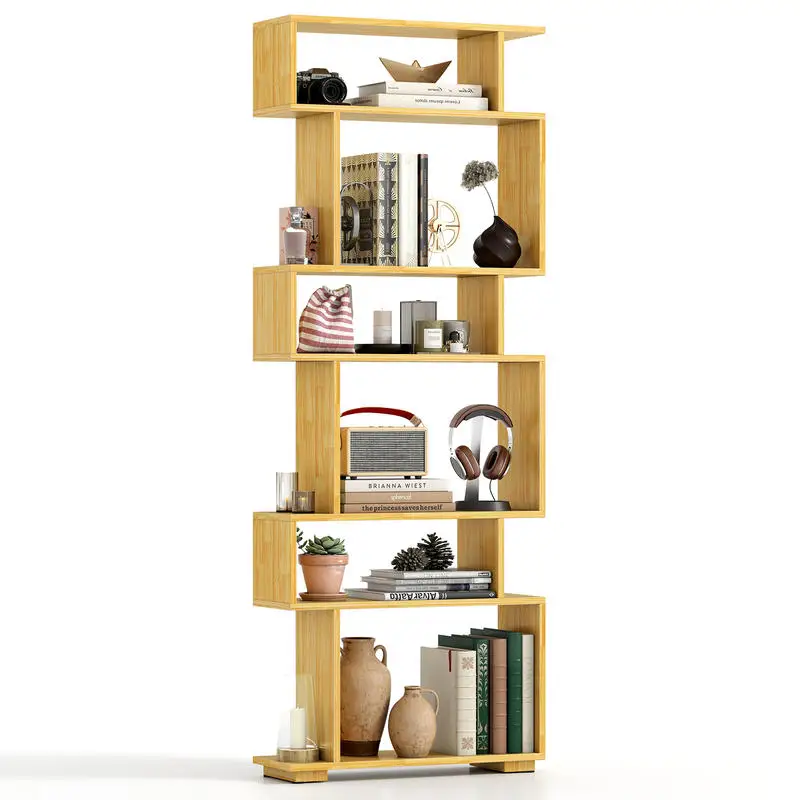 6-Tier Geometric Bookshelf with 2 Anti-Tipping Kits for Home Office-Wood
6-Tier Geometric Bookshelf with 2 Anti-Tipping Kits for Home Office-Wood