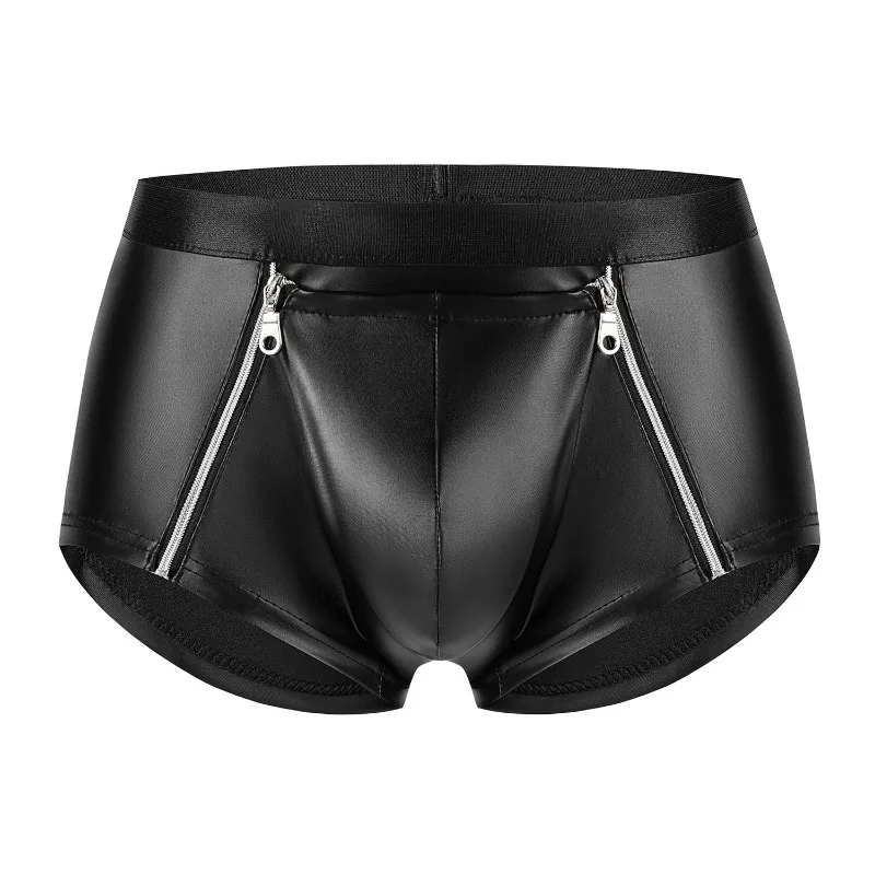 Mens Faux Leather Exotic Pants Boxer Shorts Bugle Pouch Zipper Novelty Crotchless Gay Latex Panties Clubwear Wetlook Bondage
Mens Faux Leather Exotic Pants Boxer Shorts Bugle Pouch Zipper Novelty Crotchless Gay Latex Panties Clubwear Wetlook Bondage