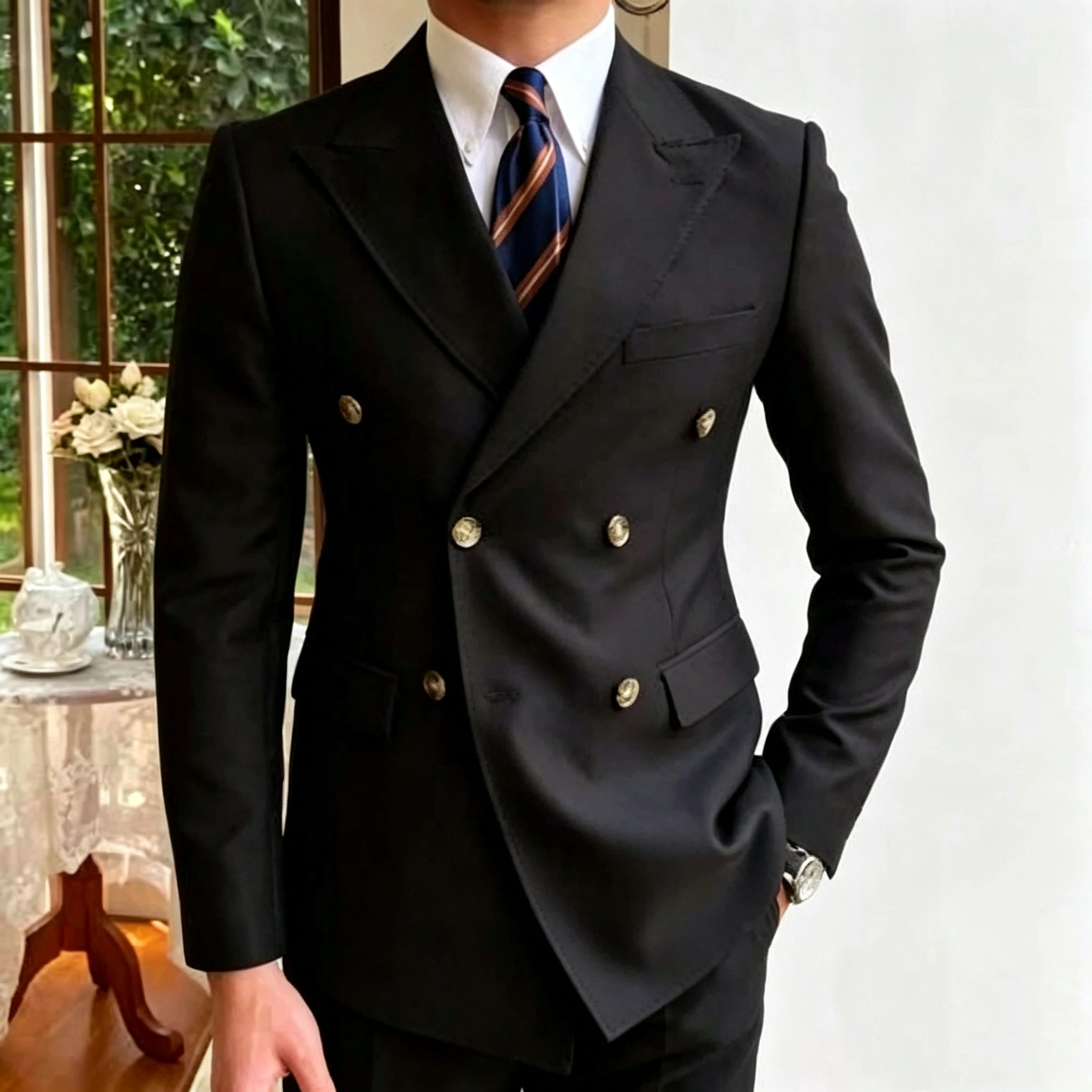Black Men's Casual Blazer Wedding Suit Jacket Peak Lapel Double Breasted Tops Slim Fit Business Formal Dress Coat Outerwear
Black Men's Casual Blazer Wedding Suit Jacket Peak Lapel Double Breasted Tops Slim Fit Business Formal Dress Coat Outerwear
