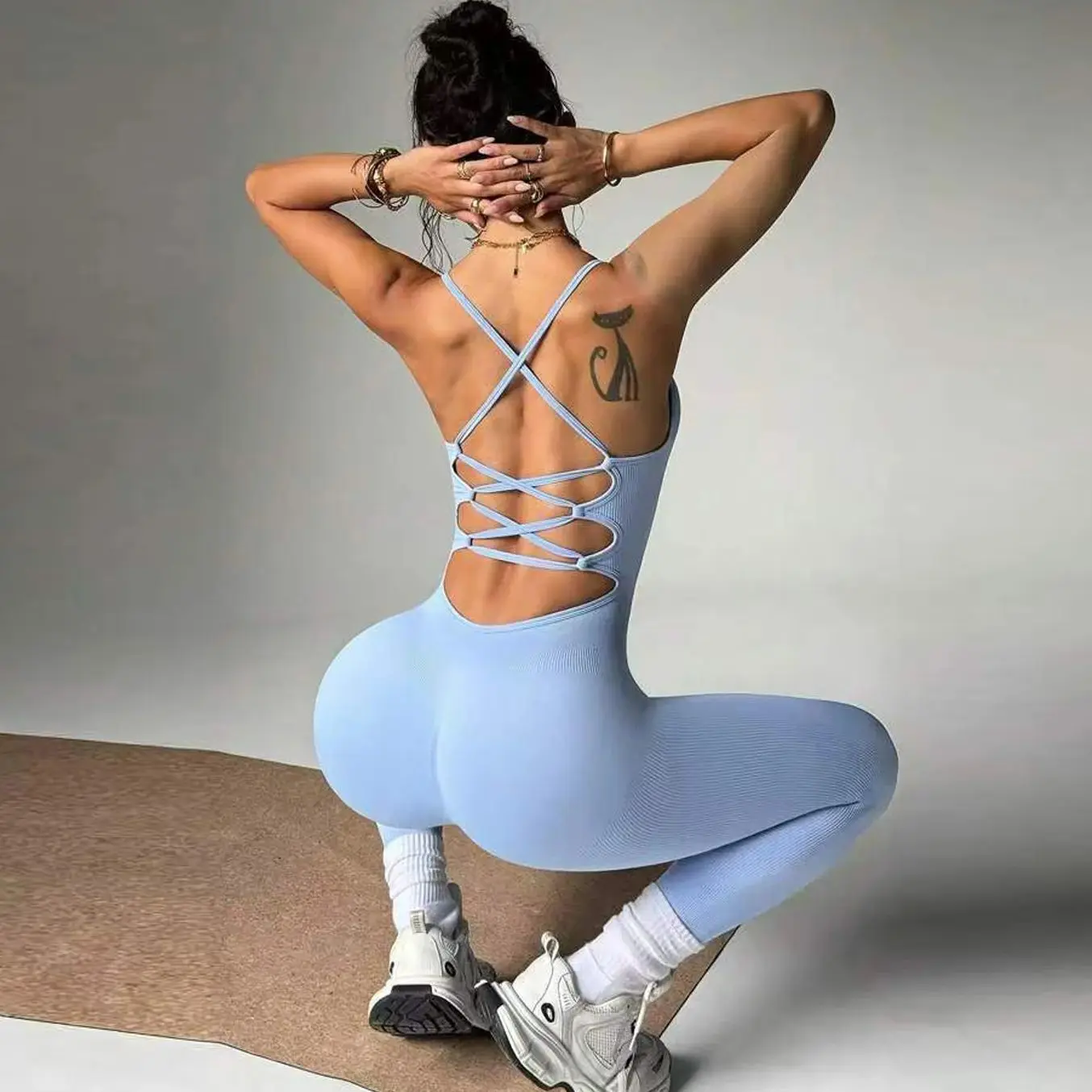 Women Sports Jumpsuits Knitted Backless One Piece Yoga Pants Butt Lifting Workout Fitness Gym Training Athletic Tights Suits
Women Sports Jumpsuits Knitted Backless One Piece Yoga Pants Butt Lifting Workout Fitness Gym Training Athletic Tights Suits