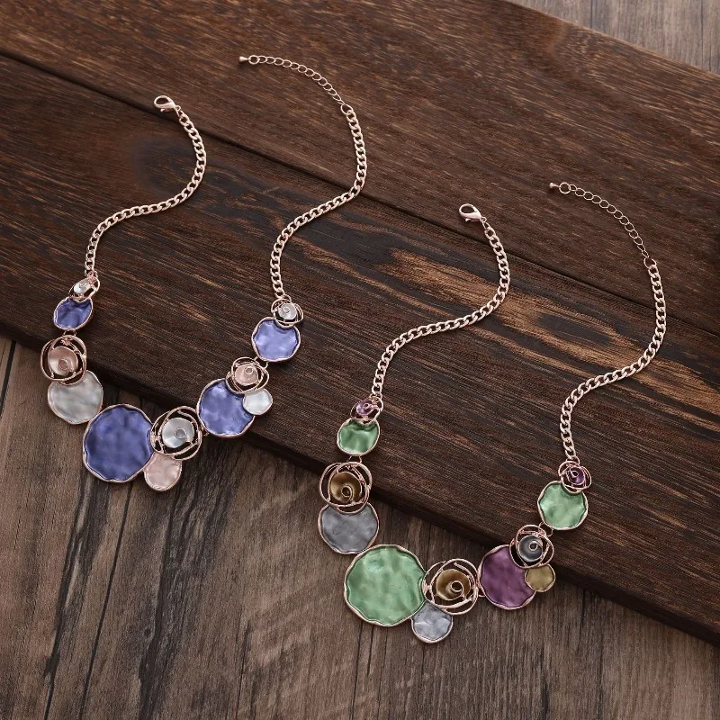 Bohemian Abstract Hammered Disc Pendant Rose Gold Tone Multicolor Enamel Necklace Adjustable Chain Jewelry Gift
Bohemian Abstract Hammered Disc Pendant Rose Gold Tone Multicolor Enamel Necklace Adjustable Chain Jewelry Gift