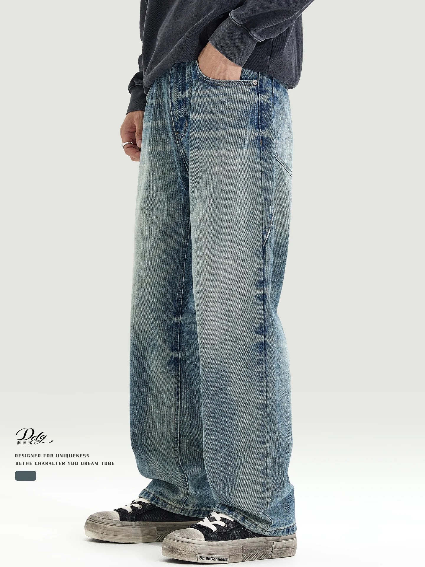 Мужские джинсы из чистого хлопка, плотные, прямые, свободные, широкие штанины, повседневные, весна-осень, новый американский модный бренд
Мужские джинсы из чистого хлопка, плотные, прямые, свободные, широкие штанины, повседневные, весна-осень, новый американский модный бренд