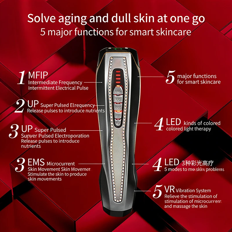 Multifunctional Electric EMS Facial Lifting Device Microcurrent Stimulation Improves Skin Elasticity Reduces Sagging
Multifunctional Electric EMS Facial Lifting Device Microcurrent Stimulation Improves Skin Elasticity Reduces Sagging