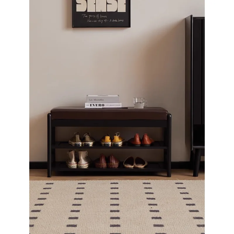 Soft bag surface seat stool entrance entrance shoe rack can sit and wear shoes long stool
Soft bag surface seat stool entrance entrance shoe rack can sit and wear shoes long stool