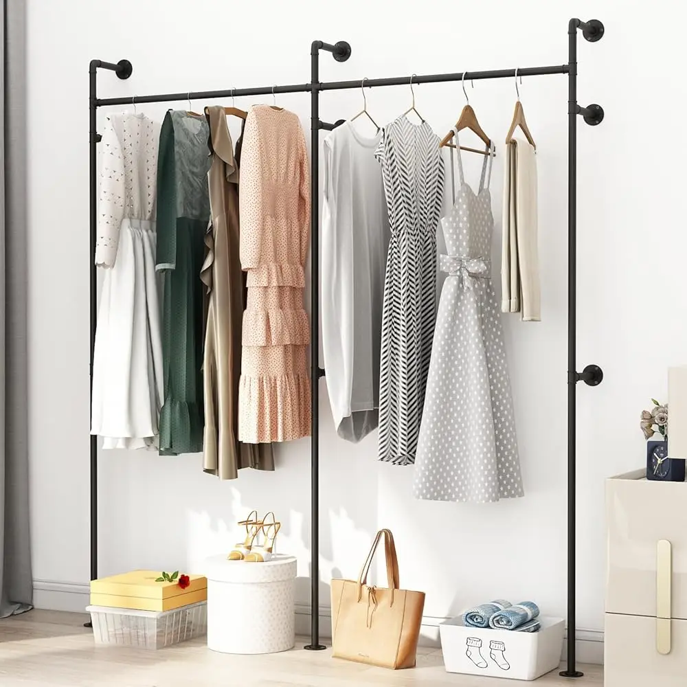Industrial Pipe Clothing Rack, Heavy Duty Clothes Ra For Hanging Clothes, Wall Mounted Display Garment Ra For Home Retail
Industrial Pipe Clothing Rack, Heavy Duty Clothes Ra For Hanging Clothes, Wall Mounted Display Garment Ra For Home Retail