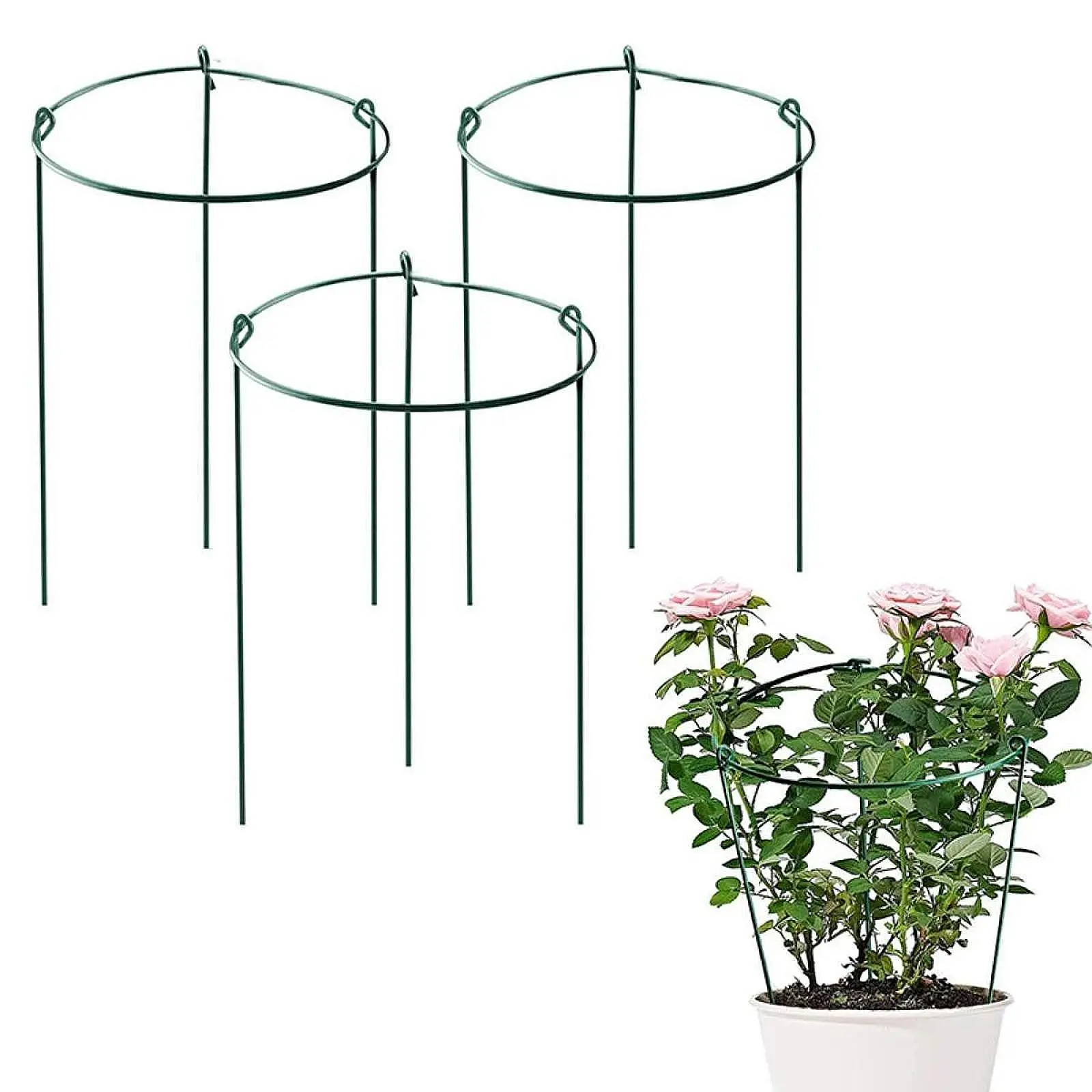 3x Flower Plant Cages Support Rose Rings 25x40cm Round Plant Trellis Versatile for Outdoor Lightweight Sturdy Easily Install
3x Flower Plant Cages Support Rose Rings 25x40cm Round Plant Trellis Versatile for Outdoor Lightweight Sturdy Easily Install