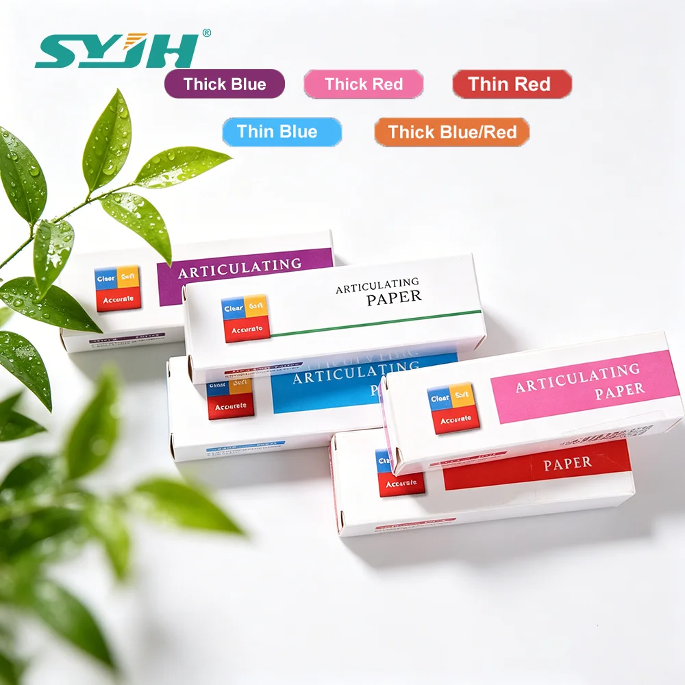 SYJH Dental 10Book/Box 5Boxes Articulating Paper Blue/Red Thick/Thin Bite Strips Teeth Whitening Dentistry Oral Care Materials
SYJH Dental 10Book/Box 5Boxes Articulating Paper Blue/Red Thick/Thin Bite Strips Teeth Whitening Dentistry Oral Care Materials