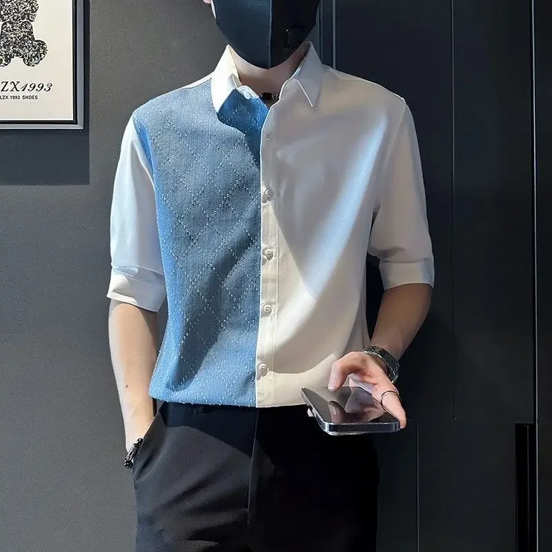Male Shirts White with Pocket Men's Shirt Half Sleeve Collar Vintage Aesthetic Fashion Man 2025 Cheap Brand Sleeves New in Sale
Male Shirts White with Pocket Men's Shirt Half Sleeve Collar Vintage Aesthetic Fashion Man 2025 Cheap Brand Sleeves New in Sale