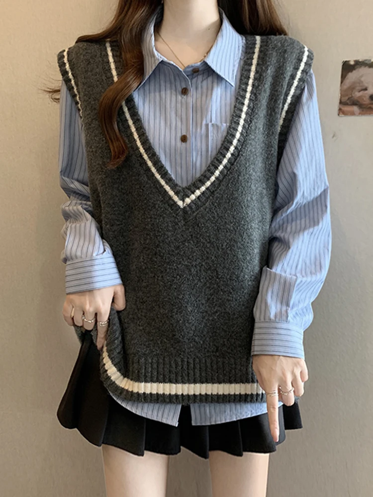 Модный вязаный топ для женщин, весна 2026, свободный облегающий базовый жилет, повседневная майка с круглым вырезом в полоску
Модный вязаный топ для женщин, весна 2026, свободный облегающий базовый жилет, повседневная майка с круглым вырезом в полоску