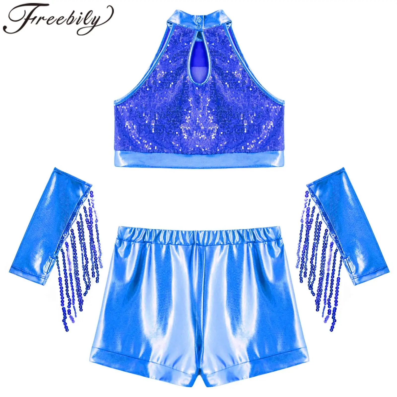 Fashion Girls Disco Jazz Dance Costumes Kids Metallic Cheerleading Uniforms Rave Streetwear Outfit Children's Dancewear Sets
Fashion Girls Disco Jazz Dance Costumes Kids Metallic Cheerleading Uniforms Rave Streetwear Outfit Children's Dancewear Sets