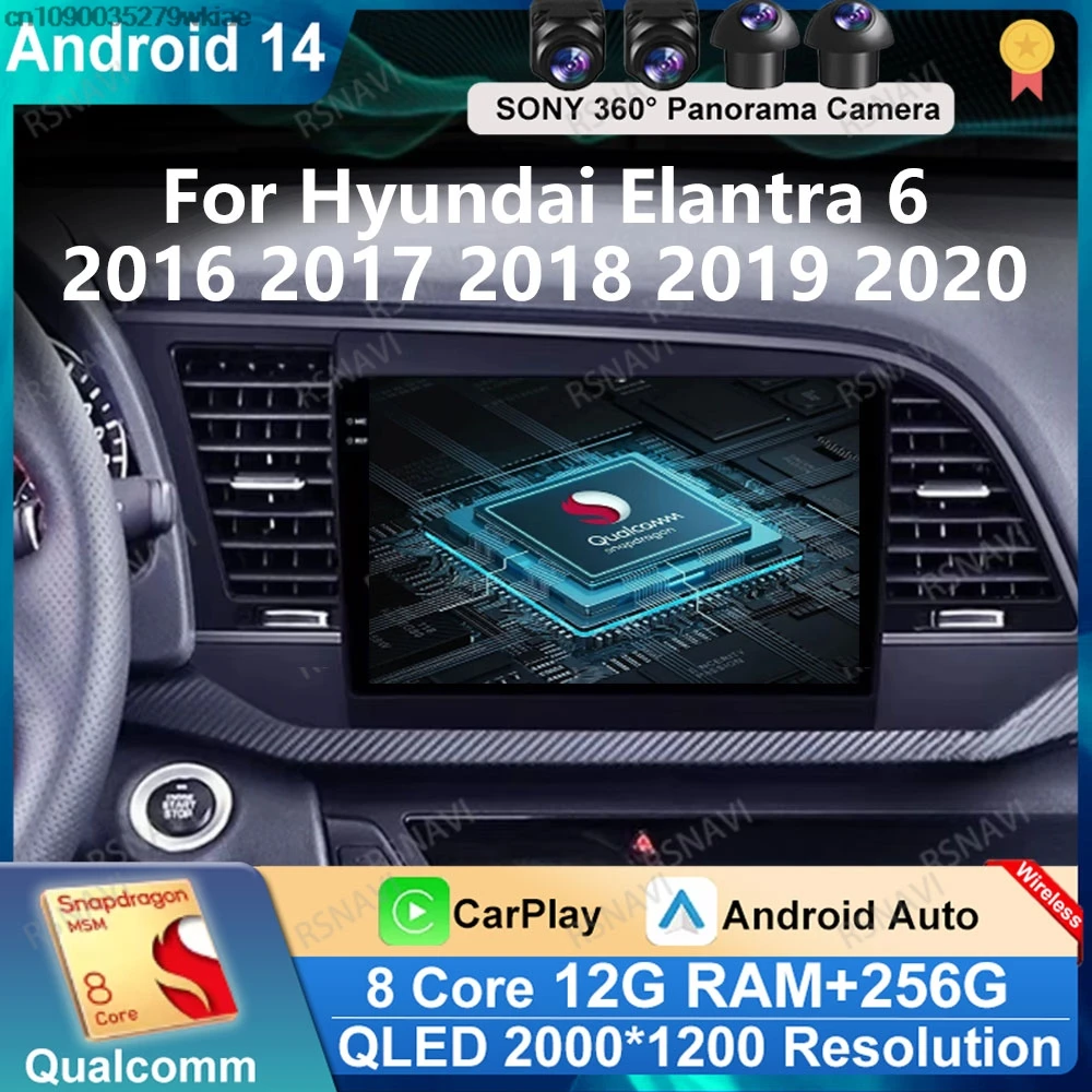 Andoird 14 Car Radio For Hyundai Elantra 6 2016 2017 2018 2019 2020 LHD Wireless Carplay Auto Multimedia Navigation Head Unit BT
Andoird 14 Car Radio For Hyundai Elantra 6 2016 2017 2018 2019 2020 LHD Wireless Carplay Auto Multimedia Navigation Head Unit BT