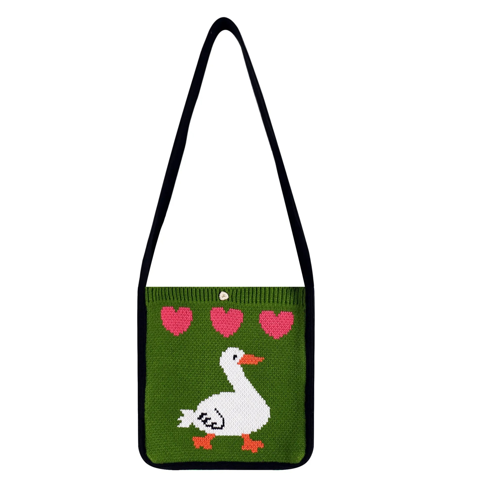 Women Crochet Cartoon Buck Pattern Cute Green Shoulder Bag 2025 Teenager Casual Fashion Y2K Kawaii Knitted Side Crossbody Bag
Women Crochet Cartoon Buck Pattern Cute Green Shoulder Bag 2025 Teenager Casual Fashion Y2K Kawaii Knitted Side Crossbody Bag