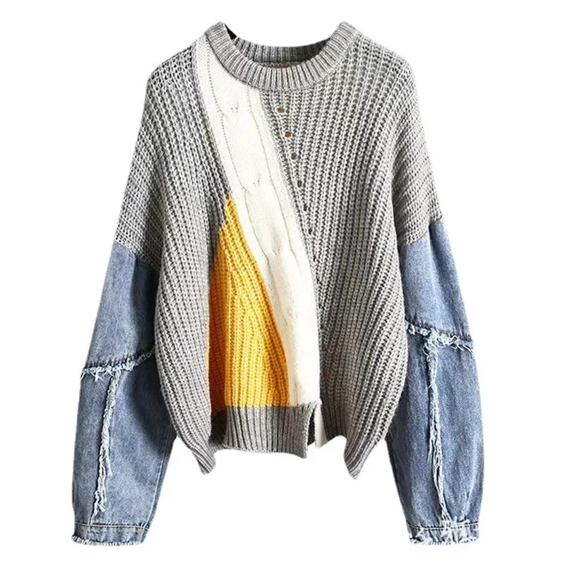 Women's Scrap Witner-sweater, Round Neck Sweaters, Long Sleeve Tops, Korean Fashion, Fall, 2025
Women's Scrap Witner-sweater, Round Neck Sweaters, Long Sleeve Tops, Korean Fashion, Fall, 2025