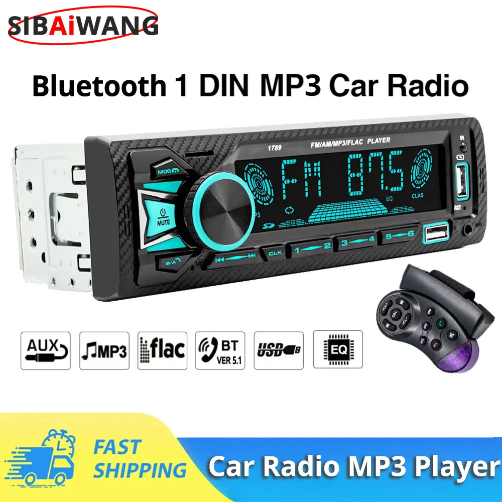 Car Audio Radio Bluetooth1Din MP3 Car Stereo FM AM Receiver AUX Dual USB Dual BT Mode APP Remote Control Car Multimedia Player
Car Audio Radio Bluetooth1Din MP3 Car Stereo FM AM Receiver AUX Dual USB Dual BT Mode APP Remote Control Car Multimedia Player
