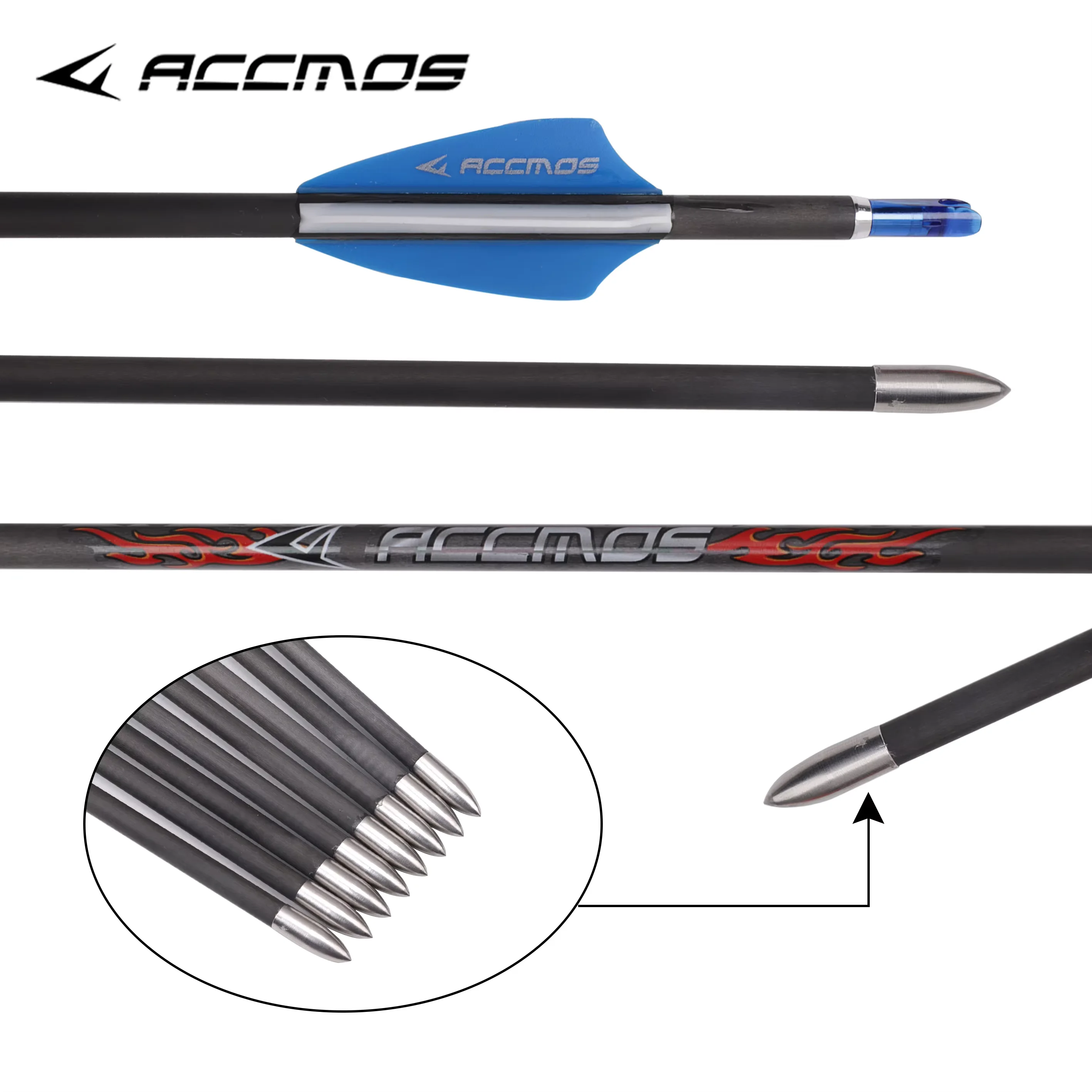 ACCMOS 12pcs 32in ID 4.2mm Pure Carbon Arrow Spine 300 — 1800 Archery Shooting Hunting
ACCMOS 12pcs 32in ID 4.2mm Pure Carbon Arrow Spine 300 — 1800 Archery Shooting Hunting