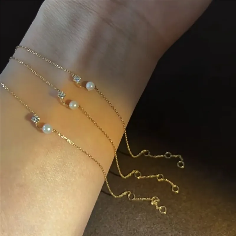 S925 Sterling Silver Electroplated 14k Zircon Pearl Bracelet For Women Simple Temperament Wedding Gift Jewelry
S925 Sterling Silver Electroplated 14k Zircon Pearl Bracelet For Women Simple Temperament Wedding Gift Jewelry