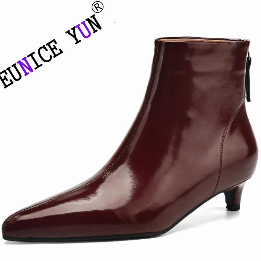 【EUNICE YUN】Women Handmade Genuine Leather Ankle Boots Thin Mid Heel Pointed Toe Zipper Shoes Short Booties 33-40
【EUNICE YUN】Women Handmade Genuine Leather Ankle Boots Thin Mid Heel Pointed Toe Zipper Shoes Short Booties 33-40