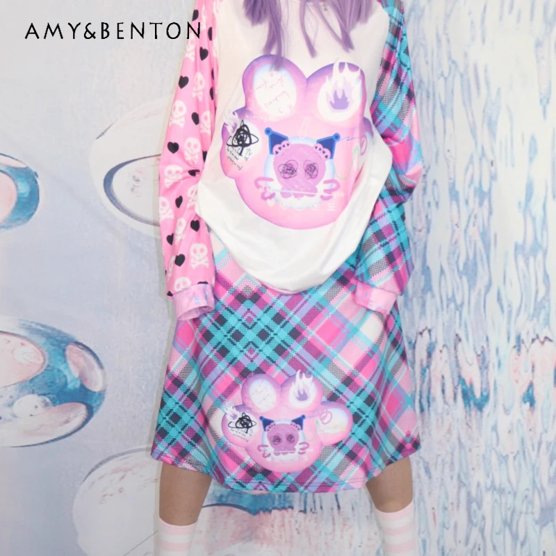 Original Design Y2k Childlike Fun Cute College Women's Skirt Japanese Graffiti Printing Loose Plaid Elastic Waist Skirts Ladies
Original Design Y2k Childlike Fun Cute College Women's Skirt Japanese Graffiti Printing Loose Plaid Elastic Waist Skirts Ladies