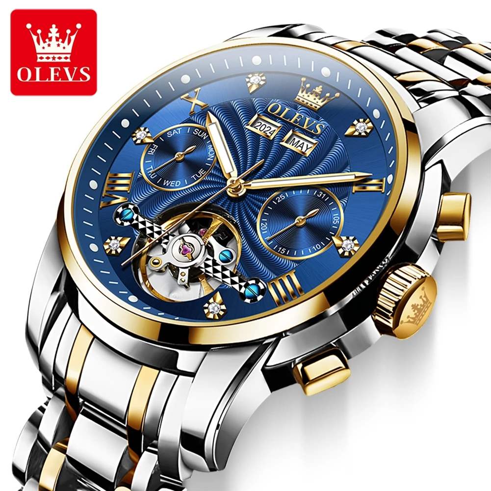 OLEVS 7088 Mens Watch Automatic Mechanical Watch Multifunctional Week Date Moon Luxury Watch For Men 30m Waterproof Luminous Box
OLEVS 7088 Mens Watch Automatic Mechanical Watch Multifunctional Week Date Moon Luxury Watch For Men 30m Waterproof Luminous Box