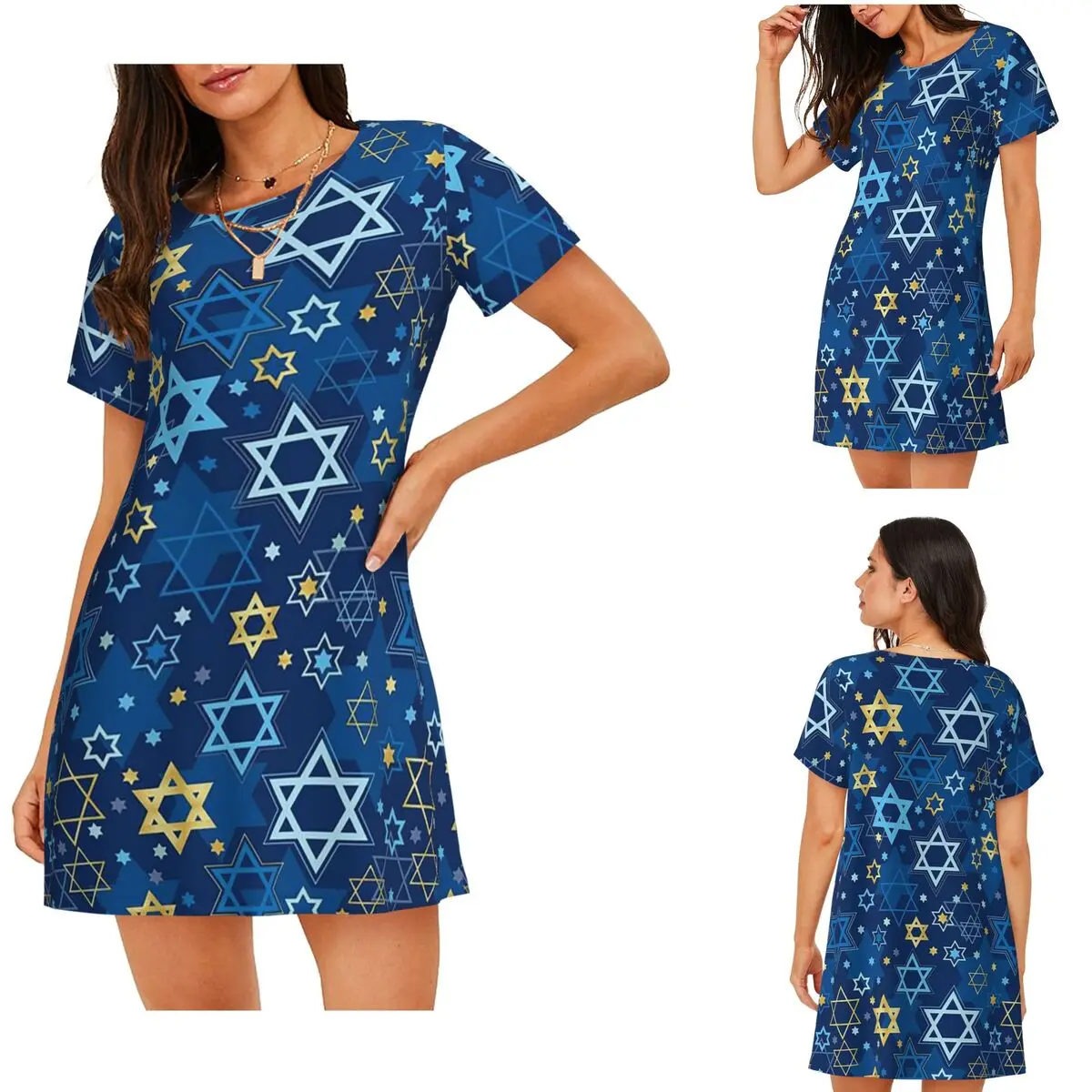 Custom Star Of David Print Short Sleeves Nightdress For Sleeping Sleepshirts Women Short Sleeve Nightgowns Soft Pajama Dress
Custom Star Of David Print Short Sleeves Nightdress For Sleeping Sleepshirts Women Short Sleeve Nightgowns Soft Pajama Dress