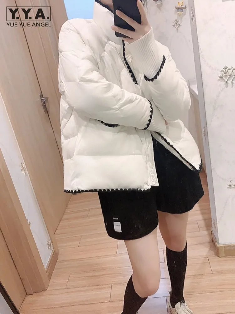 Winter Fashion Women Thick Warm White Duck Down Jacket Loose Fit Overcoat Spliced Long Sleeve Casual Female Vintage Outwear Coat
Winter Fashion Women Thick Warm White Duck Down Jacket Loose Fit Overcoat Spliced Long Sleeve Casual Female Vintage Outwear Coat