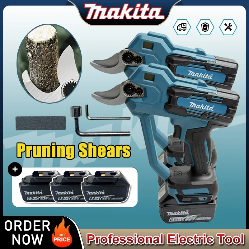 Бесщеточные электрические секаторы Makita 35 мм, аккумуляторные ножницы для обрезки веток, мощный инструмент для аккумуляторов 18В
Бесщеточные электрические секаторы Makita 35 мм, аккумуляторные ножницы для обрезки веток, мощный инструмент для аккумуляторов 18В