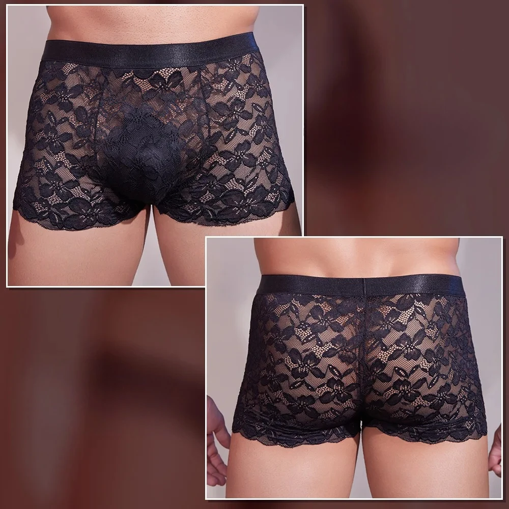 Mens Sexy Shorts U Convex Pouch Sheer Underwear Lace Boxer Shorts Elastic Breathable Gay Underpants See Through Fetish Panties
Mens Sexy Shorts U Convex Pouch Sheer Underwear Lace Boxer Shorts Elastic Breathable Gay Underpants See Through Fetish Panties