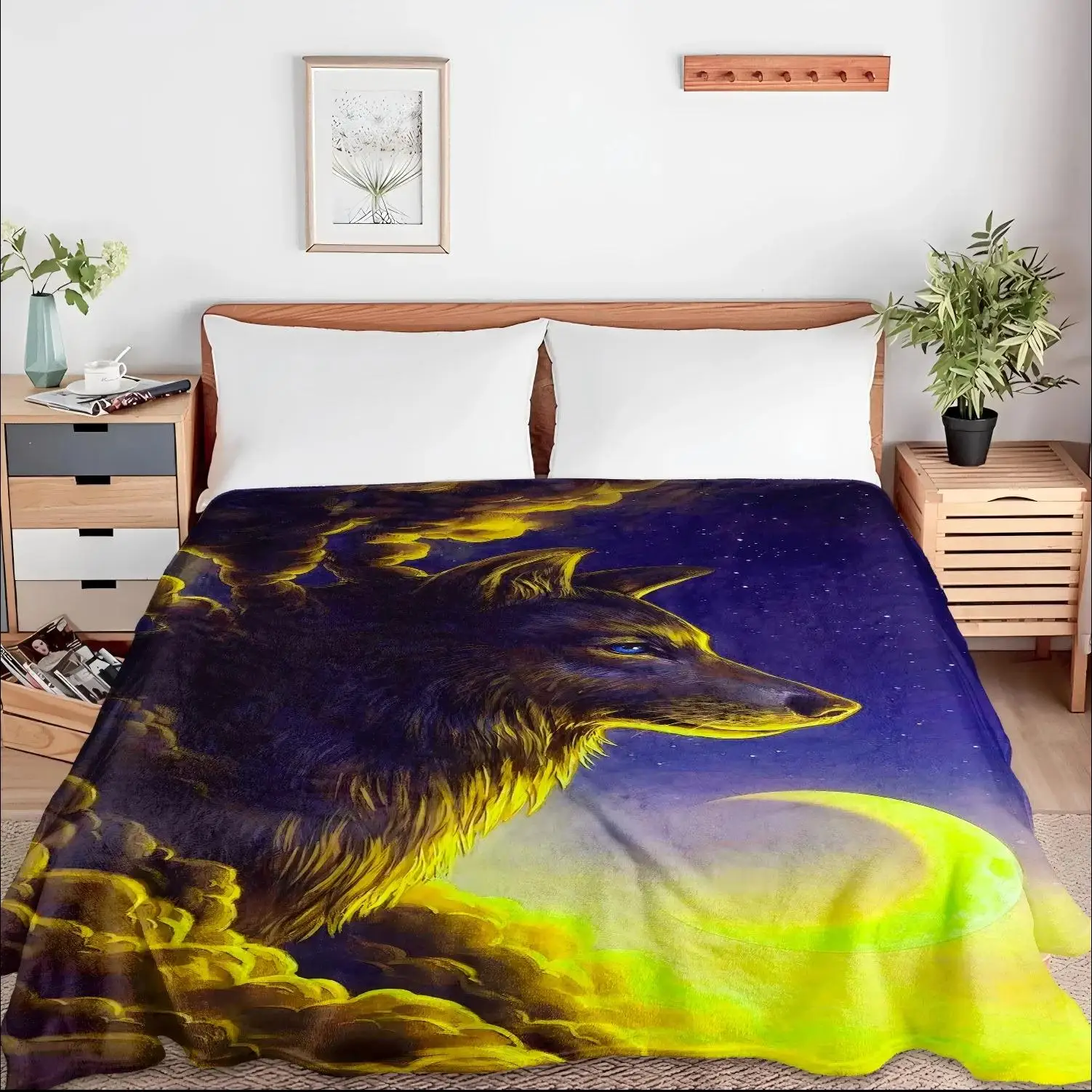 Howling Wolf Moon Throw Blanket Soft Flannel with Animals Theme Perfect for Sofa Bed Car Camping All Seasons
Howling Wolf Moon Throw Blanket Soft Flannel with Animals Theme Perfect for Sofa Bed Car Camping All Seasons