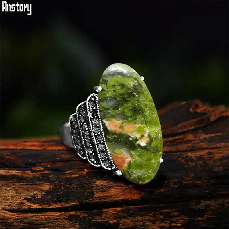 Vintage Eye Shape Natural Unakite Rings For Women Antique Silver Plated Rhinestone Natural Stone Retro Fashion Ring
Vintage Eye Shape Natural Unakite Rings For Women Antique Silver Plated Rhinestone Natural Stone Retro Fashion Ring