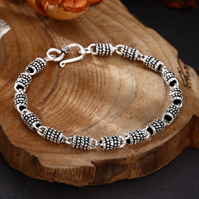 S925 Sterling Silver Bracelet Simple Style Old Process Hip Hop Punk Fine Jewelry FYBT102
S925 Sterling Silver Bracelet Simple Style Old Process Hip Hop Punk Fine Jewelry FYBT102