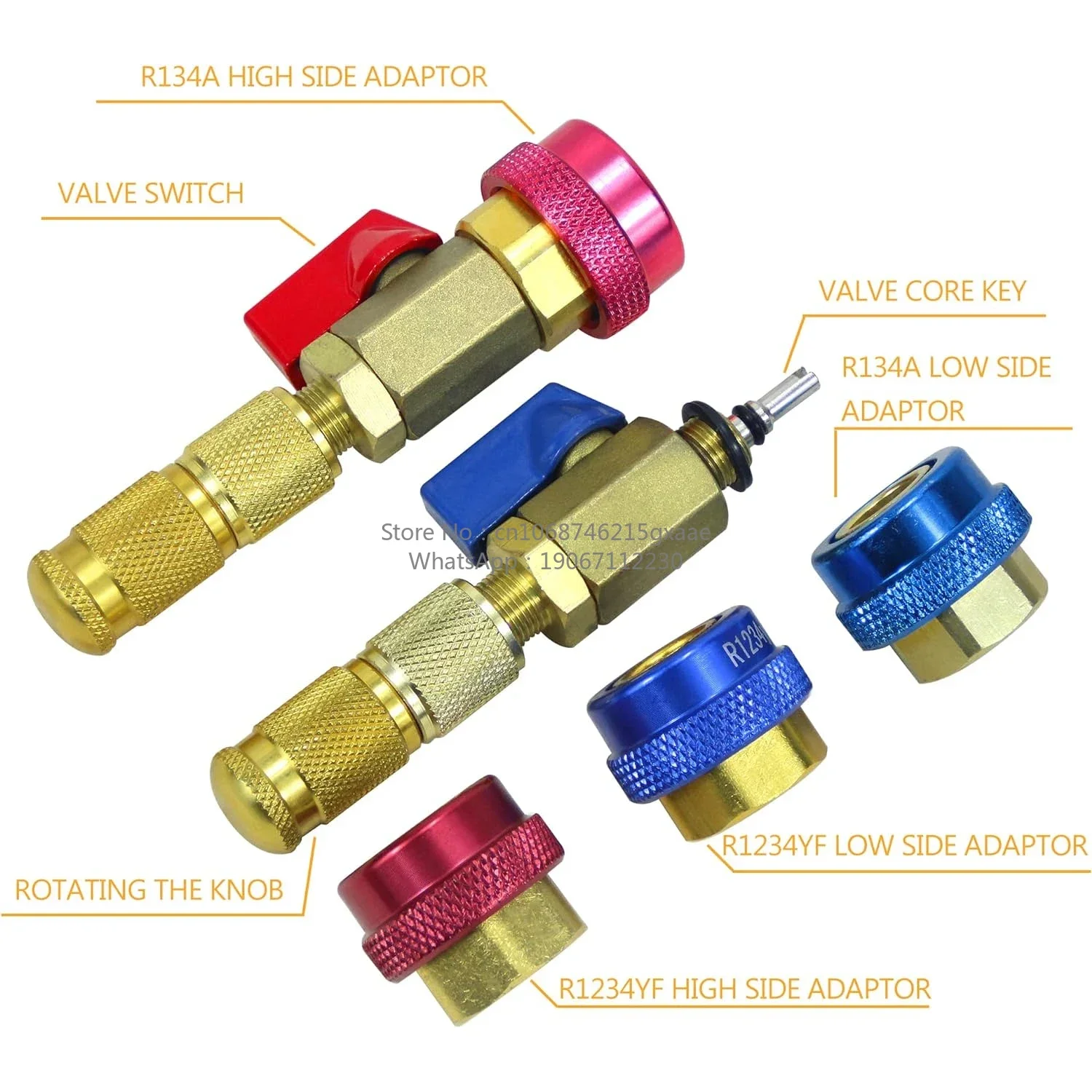 R134A Auto AC Refrigerant-Free Valve Core Tool Installer for High and Low Pressure Spool Air Conditioning System
R134A Auto AC Refrigerant-Free Valve Core Tool Installer for High and Low Pressure Spool Air Conditioning System