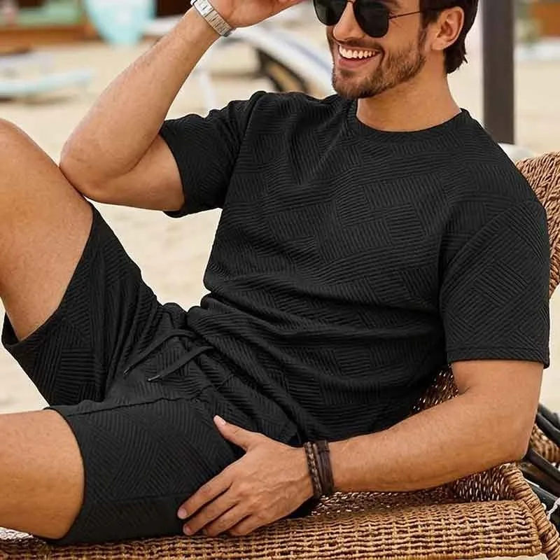 Men's Solid 3D Texture Crew Neck Short Sleeve T-Shirt Shorts Set Casual Summer Tracksuit
Men's Solid 3D Texture Crew Neck Short Sleeve T-Shirt Shorts Set Casual Summer Tracksuit