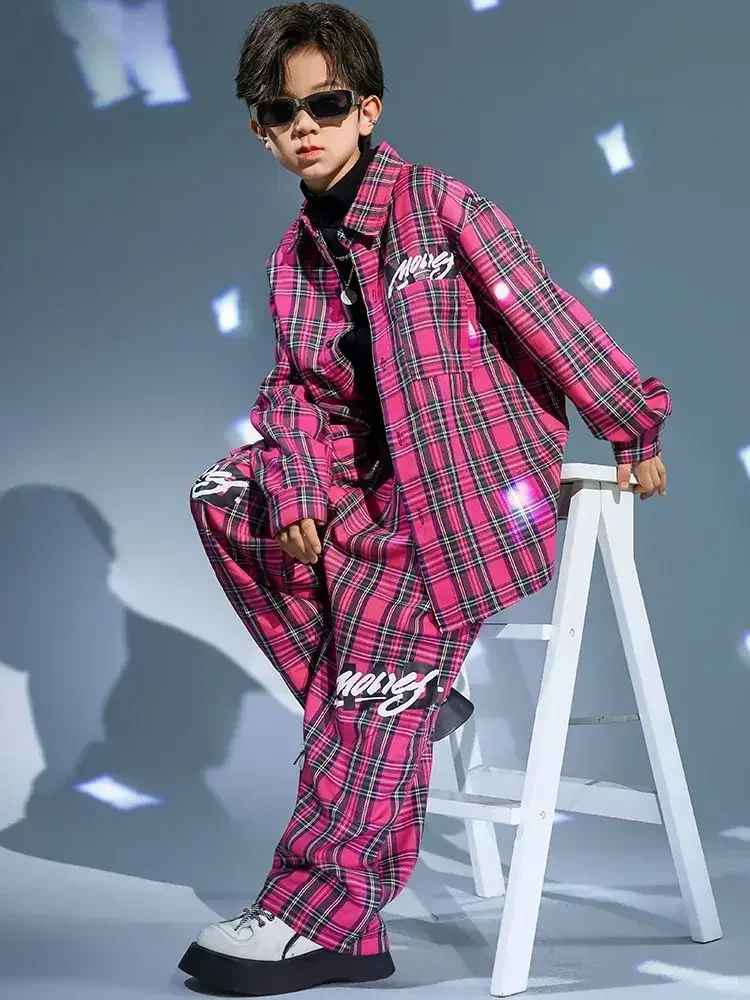 Kids Kpop Streetwear Ballroom Hip Hop Dance Costumes Rose Red Plaid Shirt Elastic Waist Pants Set Boys Jazz Performance Clothes
Kids Kpop Streetwear Ballroom Hip Hop Dance Costumes Rose Red Plaid Shirt Elastic Waist Pants Set Boys Jazz Performance Clothes