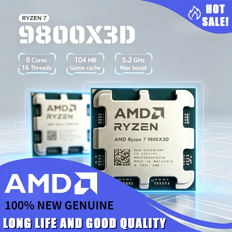 AMD Socket AM5 DDR5 4NM L3=96M 4.7GHz 8-Core 16-Thread 120W Processor Ryzen 7 9800X3D R7 9800X3D 100% Brand New
AMD Socket AM5 DDR5 4NM L3=96M 4.7GHz 8-Core 16-Thread 120W Processor Ryzen 7 9800X3D R7 9800X3D 100% Brand New