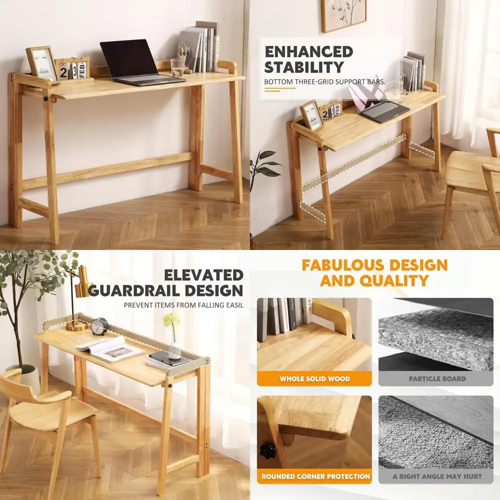 Mid-Century Modern Solid Wood Folding Desk, 55 Expandable Writing Desk for Home Office and Study
Mid-Century Modern Solid Wood Folding Desk, 55 Expandable Writing Desk for Home Office and Study