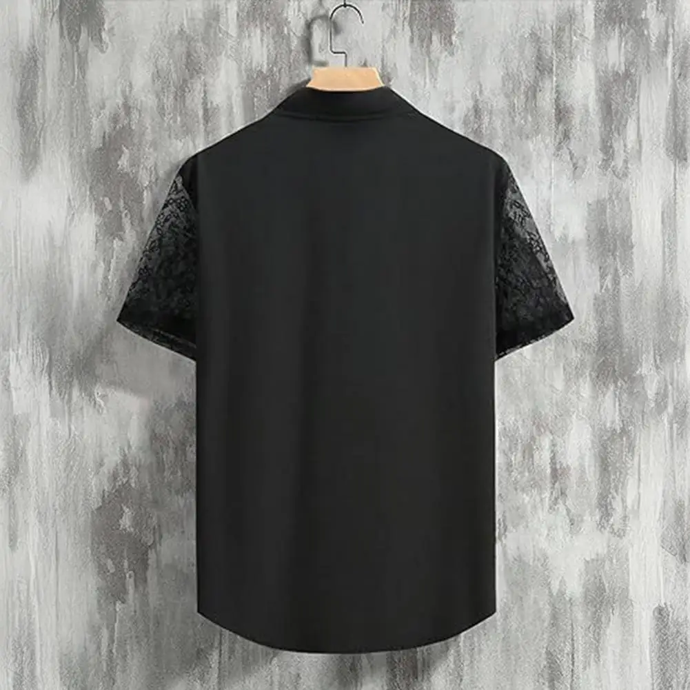 Men Inner Wear Shirt Elegant Men's Lace Splicing Short Sleeve Shirt with Slim Fit Design Stylish Lapel Casual Shirt for Men
Men Inner Wear Shirt Elegant Men's Lace Splicing Short Sleeve Shirt with Slim Fit Design Stylish Lapel Casual Shirt for Men